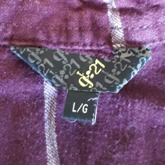 G21 Size Large Plaid Long Sleeve Short - Picture 5 of 6